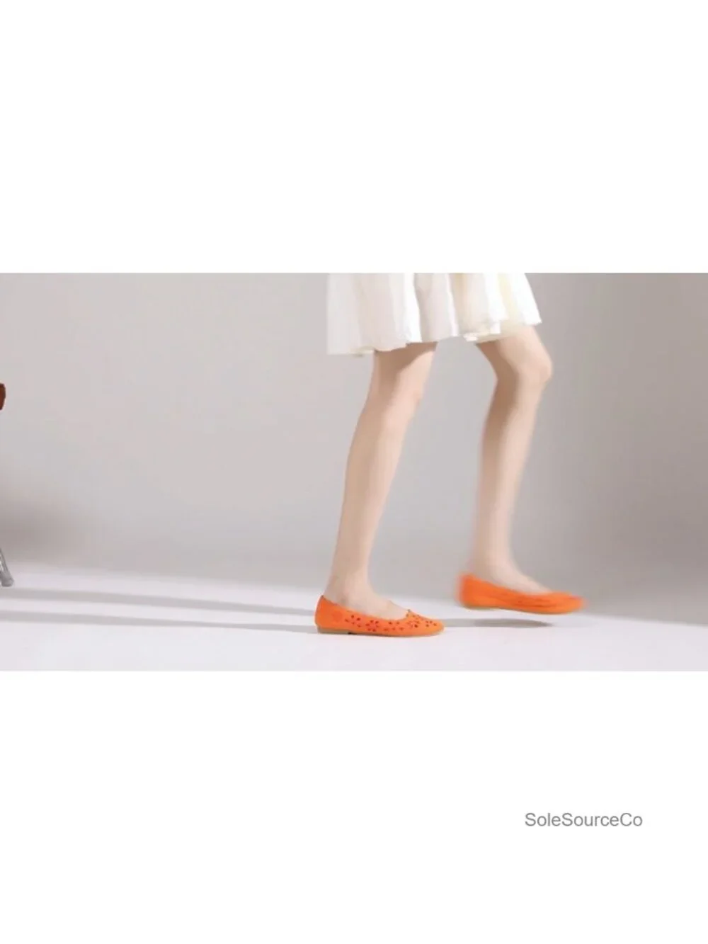 Women's Ballet Flats with Flower Eyelets Breathable Knit Slip-On Shoes